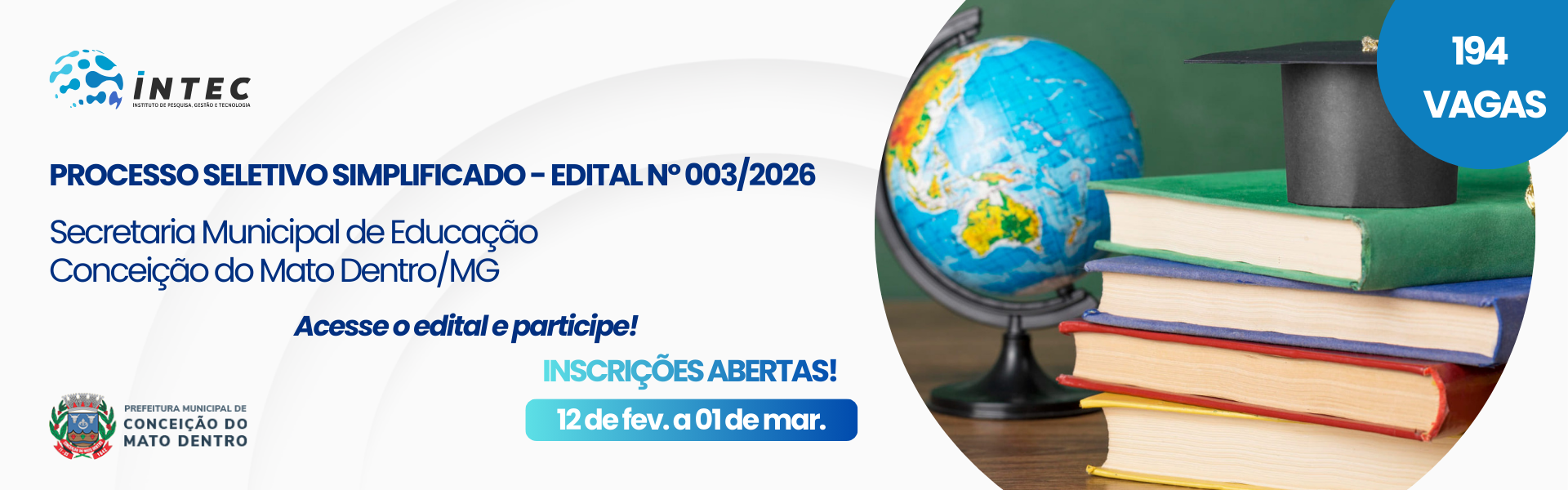 Prefeitura Municipal de Conceição do Mato Dentro - Edital Nº 003/2026